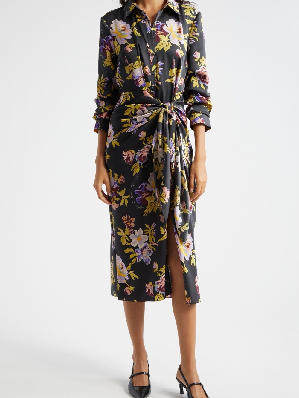 Cinq a Sept Brigitte Floral Midi Shirt Dress